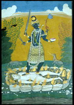 Kali stands masterfully over Shiva prostrate, Edwin Binney 3rd Collection, 1990.1223